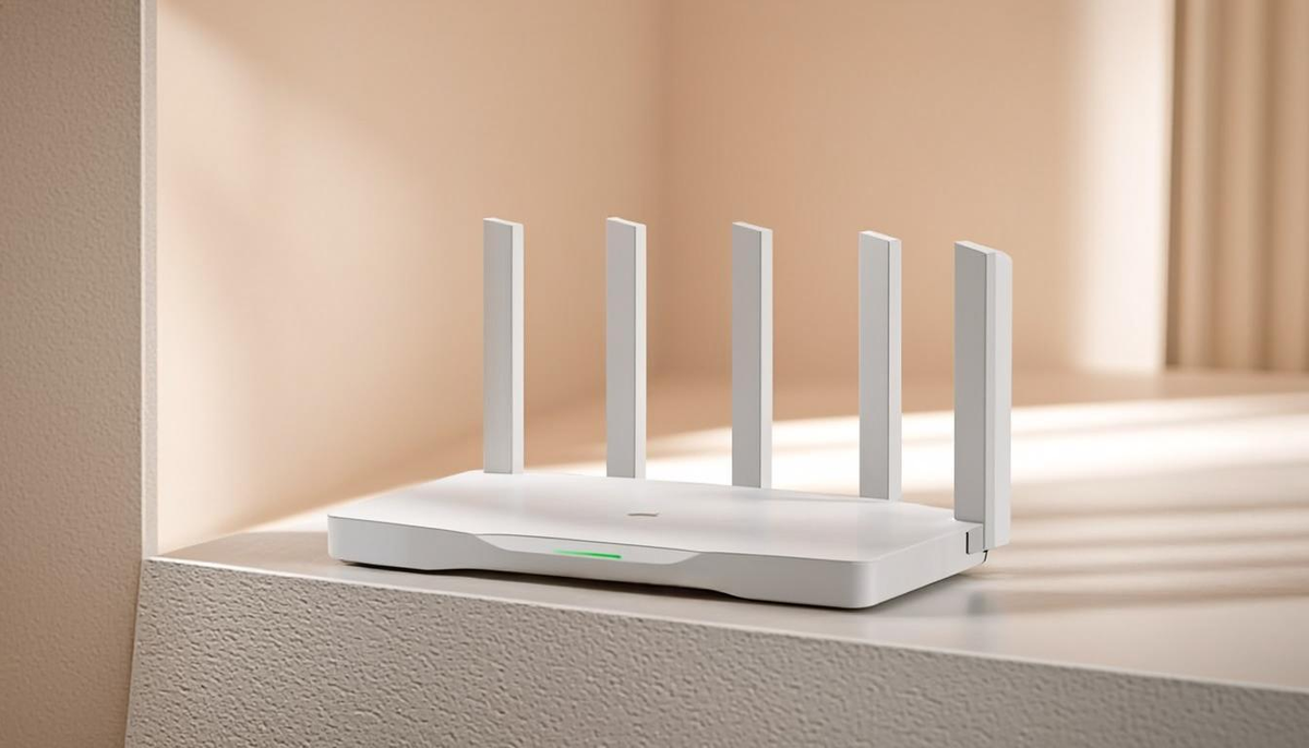 Современный Wi-Fi роутер в домашнем интерьере