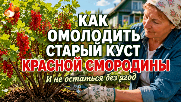 Схемы – как омолодить старый куст красной смородины и не остаться без ягод на годы?