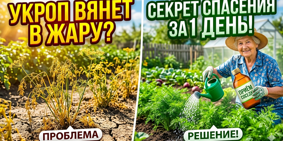 Укроп Вянет в Жару на Глазах. Соседка Показала Приём — Спасает за Один День!