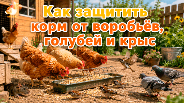 Как защитить куриный корм от воробьёв, голубей и крыс – чтобы ели куры, а не вся районная живность? 🐦🐀