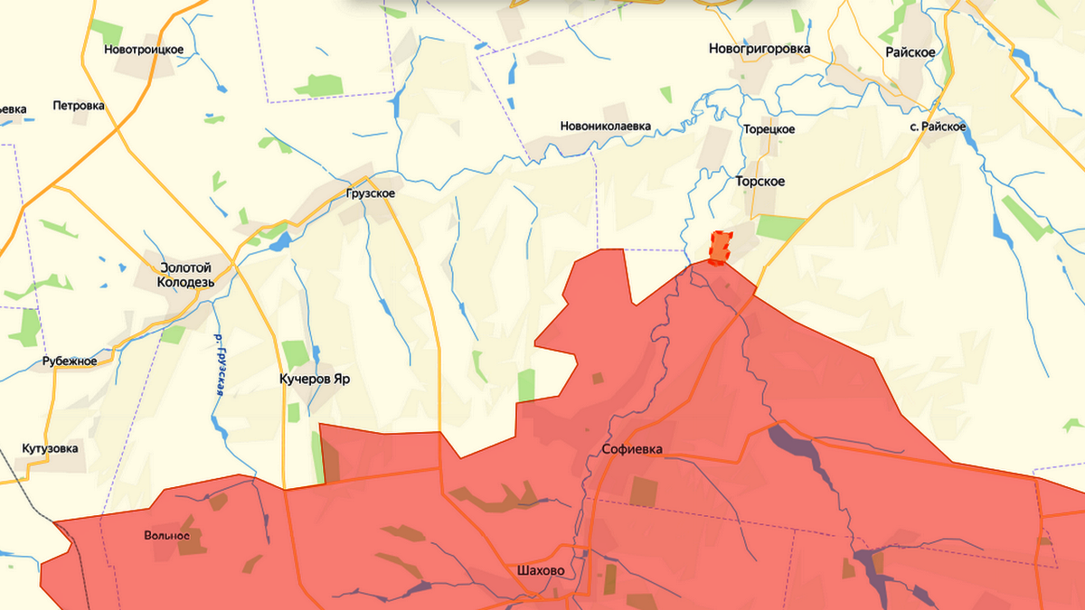    Отметка населённого пункта Приют на карте специальной военной операции (с) LostArmour.info