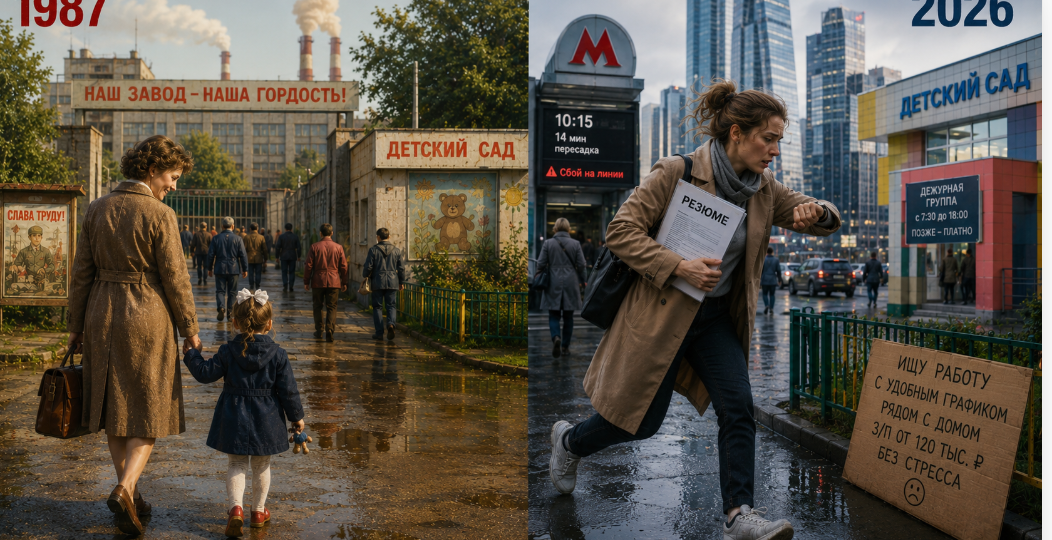 В 1987 году она отдала дочь в сад и пошла работать. А сейчас дочка не понимает, на что жить после декрета