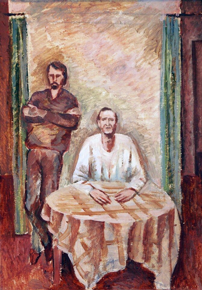 Ил. 7. Пшизов Н.С. Автопортрет с отцом. 
г. Кострома. 1980-е гг. Картон, масло. 71х51 см. 
