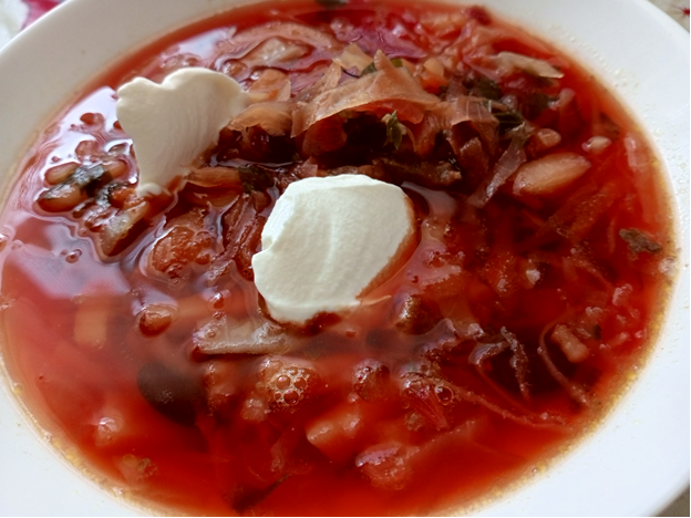 Борщ с фасолью.
