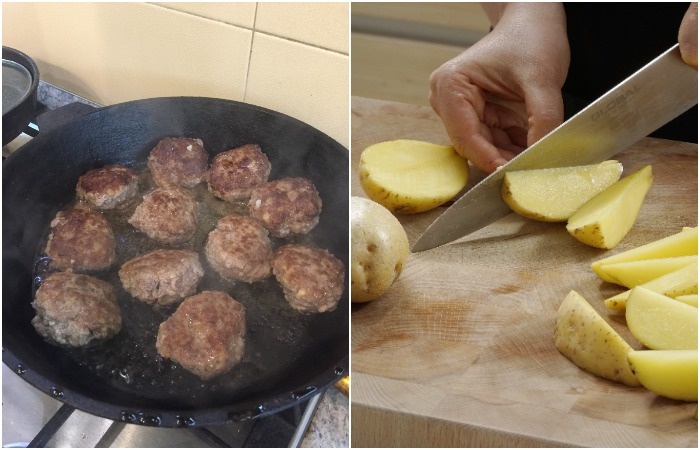 Картофель поглотит запах котлет