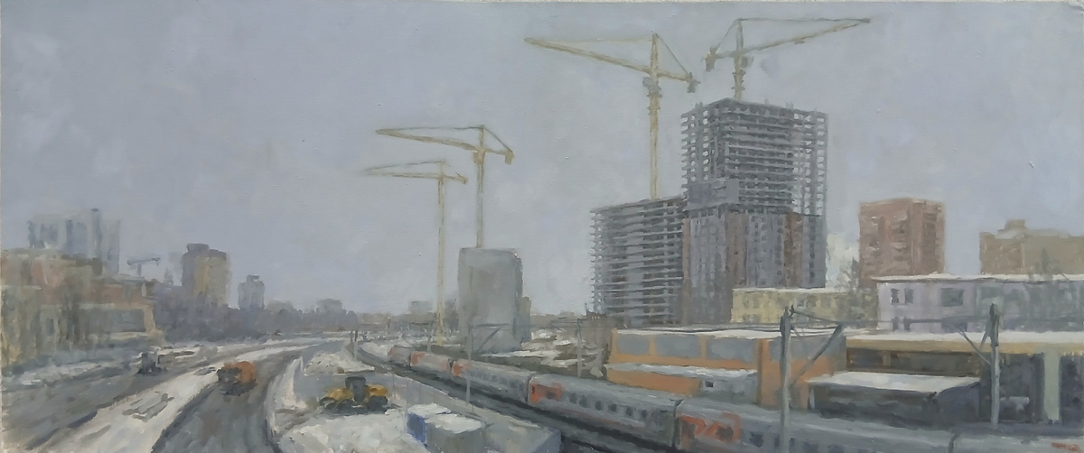 Яков Мишкин.  «Улица Строителей», холст, масло 2026