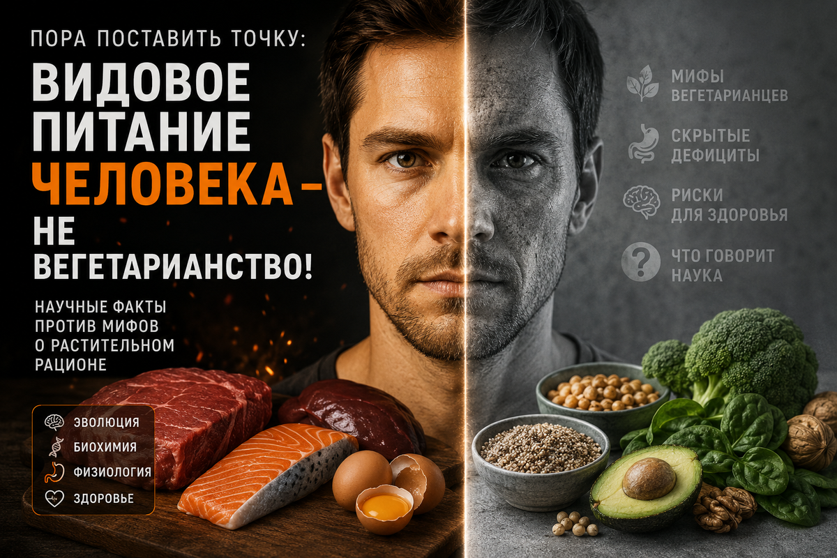 Пора поставить точку: видовое питание человека — НЕ вегетарианство!