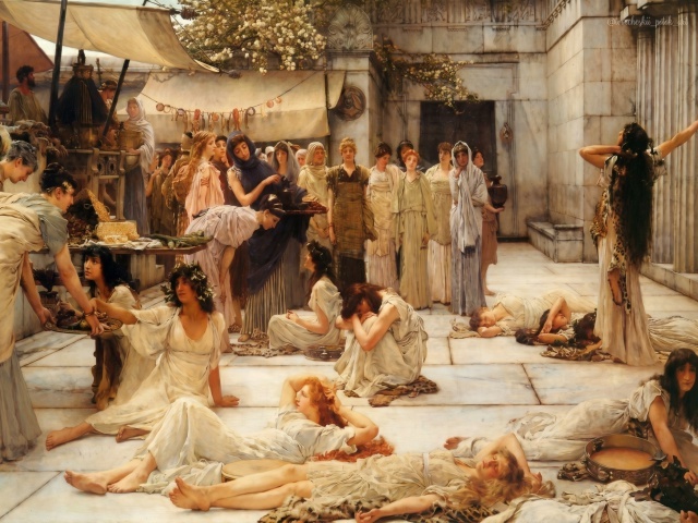  «Женщины Амфиссы». 1887 год. Холст, масло. 122,5 × 184,2 см. Художественный институт Кларка, Уильямстаун, США.