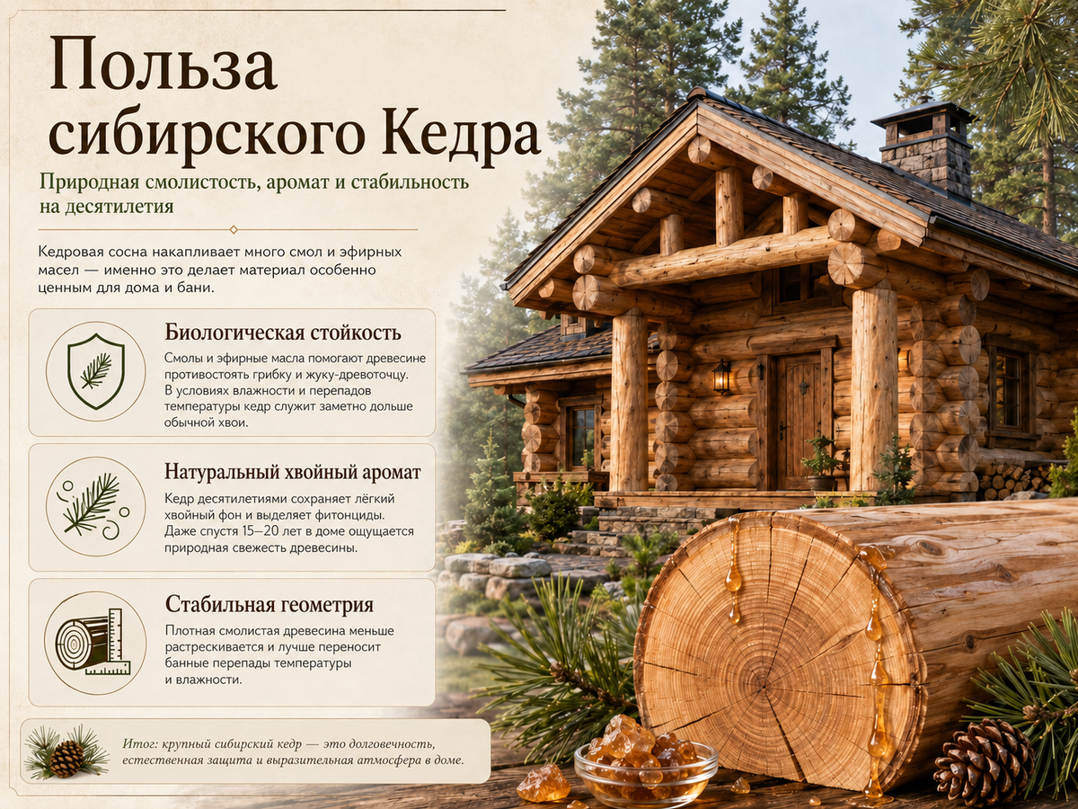 Польза сибирского Кедра / Инфографика