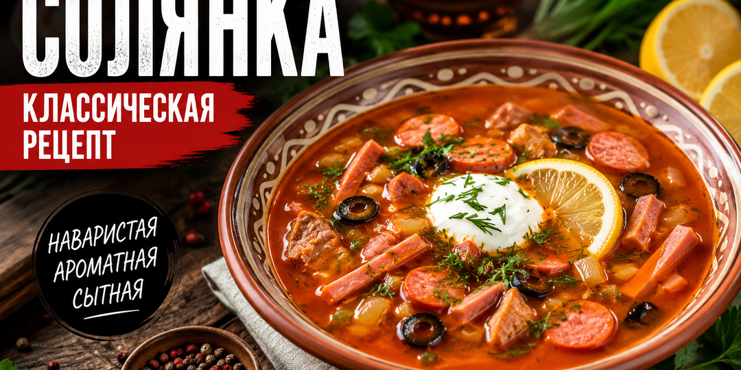 Рецепт классической солянки с мясом и копчёностями