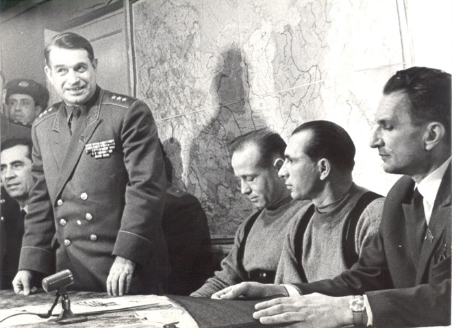 
Космонавты Павел Беляев и Алексей Леонов в Перми. Май 1965 г. Из фондов Кунгурского музея-заповедника