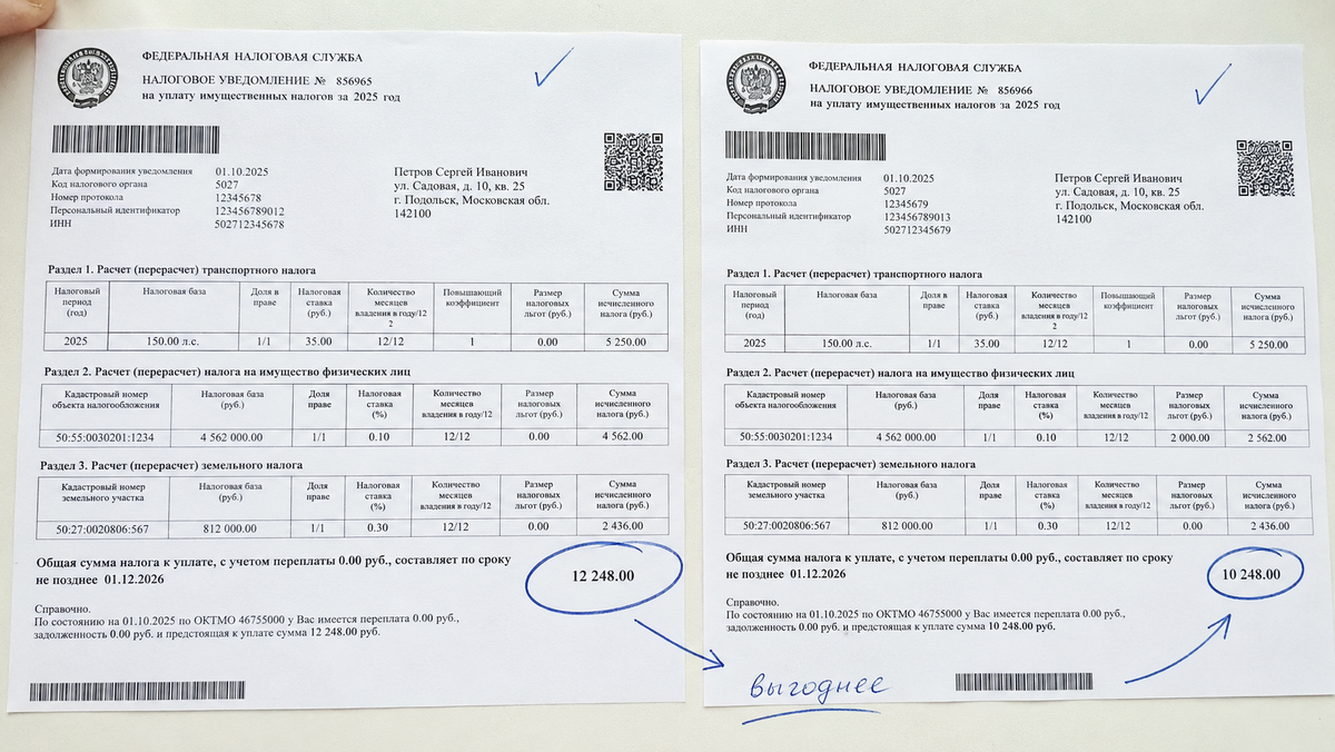 Смотреть надо не на площадь, а на строку "исчислено налога".