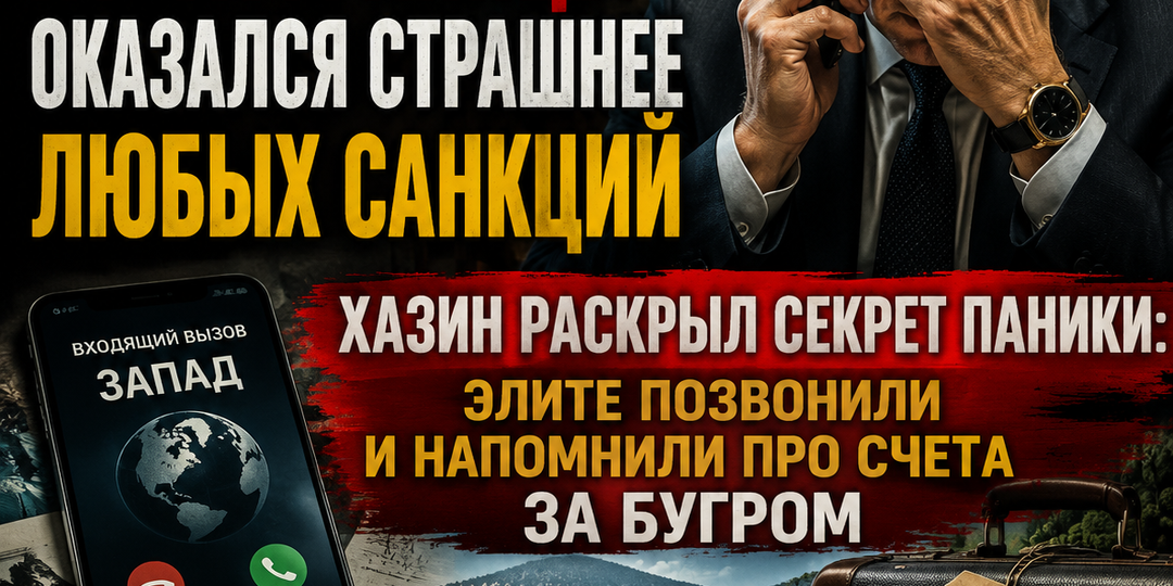 Звонок из-за границы оказался страшнее любых санкций. Хазин раскрыл секрет паники: элите позвонили и напомнили про счета за бугром
