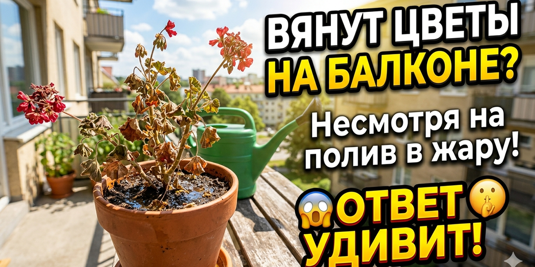Вот Почему Цветы на Балконе Вянут Несмотря на Полив в Жару!