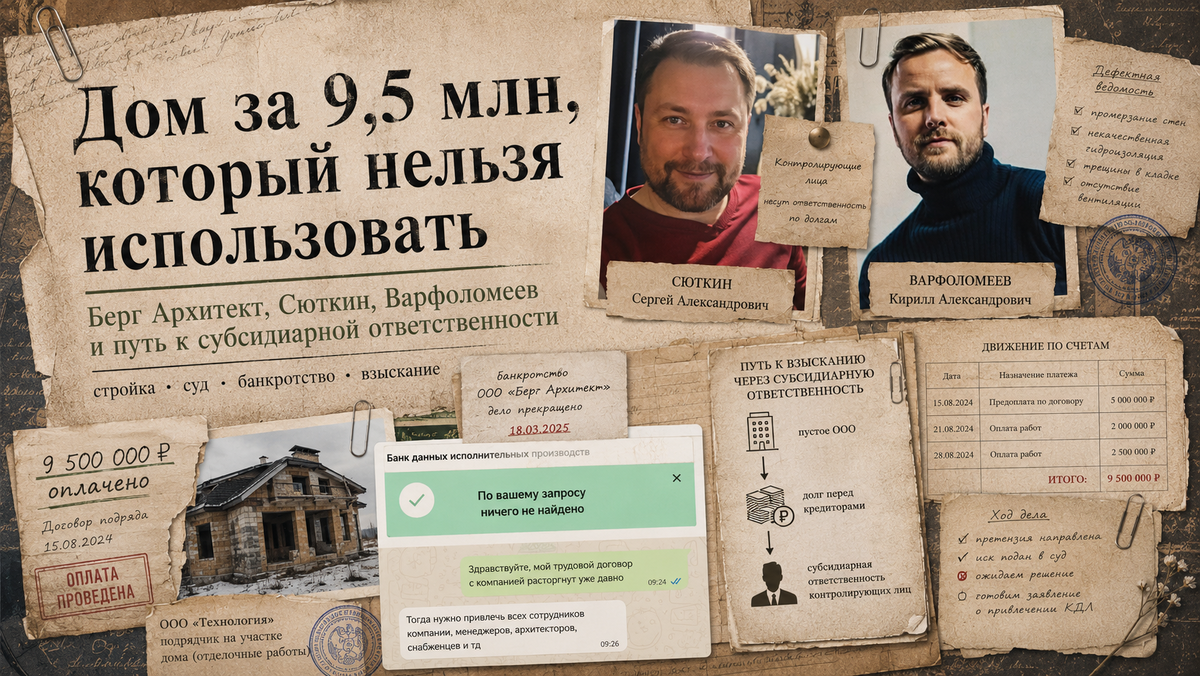 Строительная компания Берг Архитект, директор Сюткин С.А., КДЛ Варфоломеев К.А.