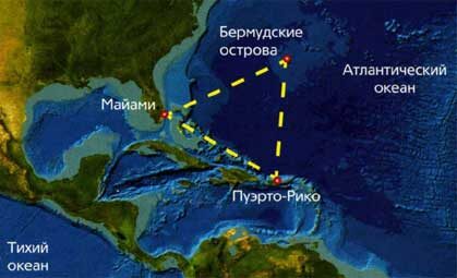    Карта бермудского треугольника.