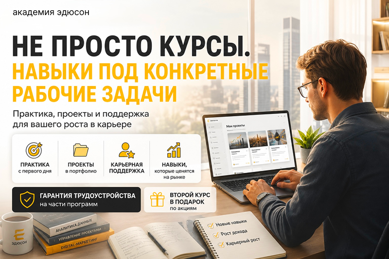 Академия Эдюсон: AI как часть работы, практические задания и гарантия трудоустройства