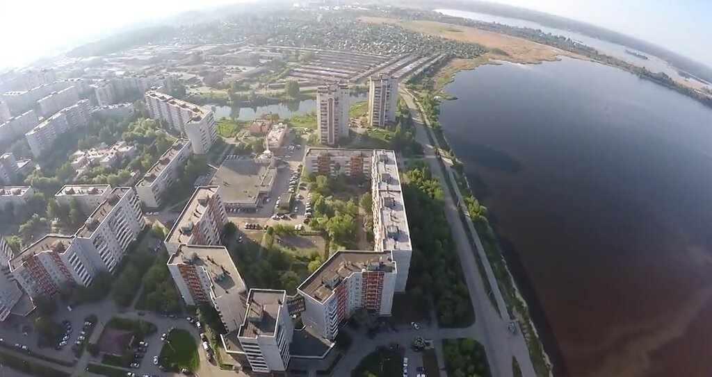 Озёрск с воздуха. Закрытый город на берегу озера Иртяш, Челябинская область 