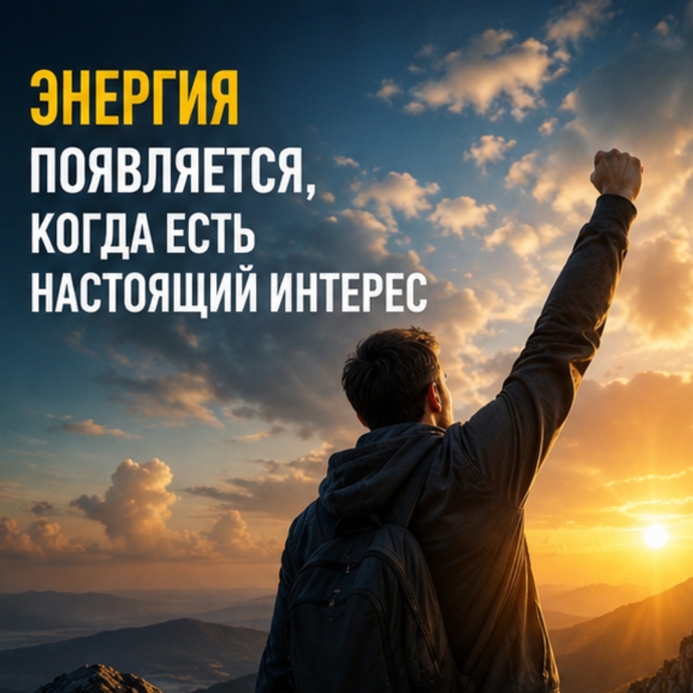 Энергия появляется, когда есть настоящий интерес | 100plus1