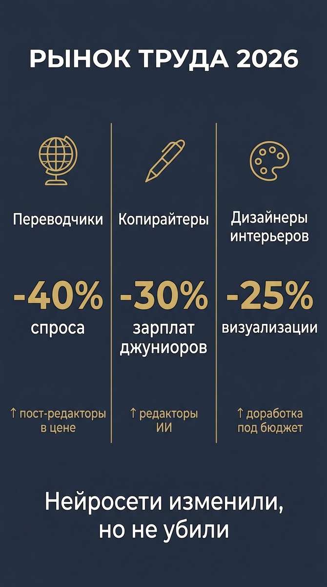 Как нейросети меняют рынок труда прямо сейчас: 3 профессии, которые уже не те