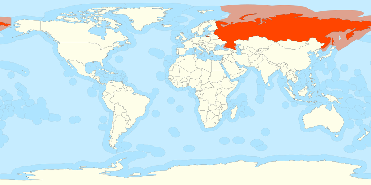 За границей.
