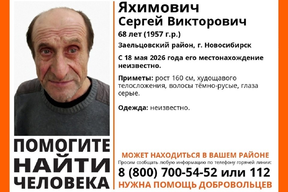    Пропавший может находиться в любом районе города. Фото: поисковый отряд «ЛизаАлерт» Новосибирской области
