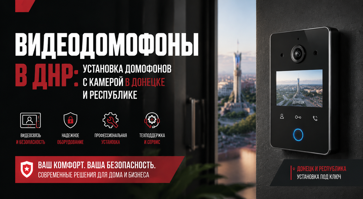 установка домофонов с камерой в Донецке и республике