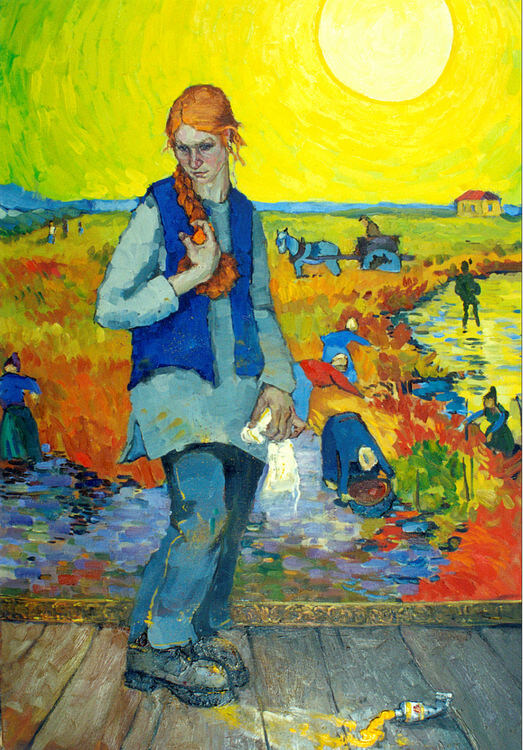 © Денис Санталов. Дарья и солнце Ван-Гога. Холст,  масло.
