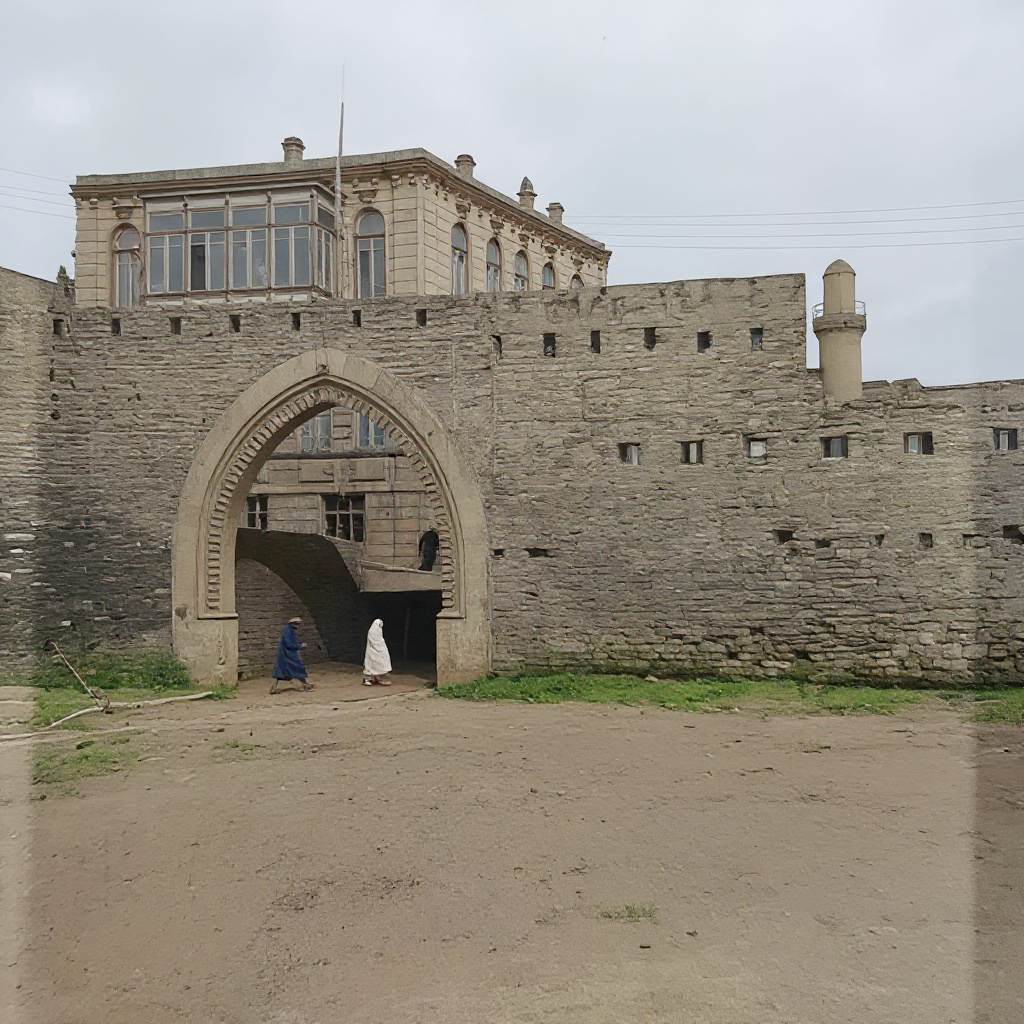 Вход в крепостные ворота Баку. 1900 год