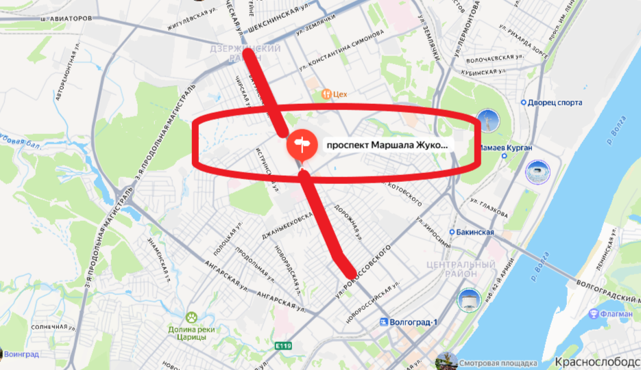 СТАЛИНГРАД (Волгоград). Прогулка по городу. Проспект маршала Жукова.