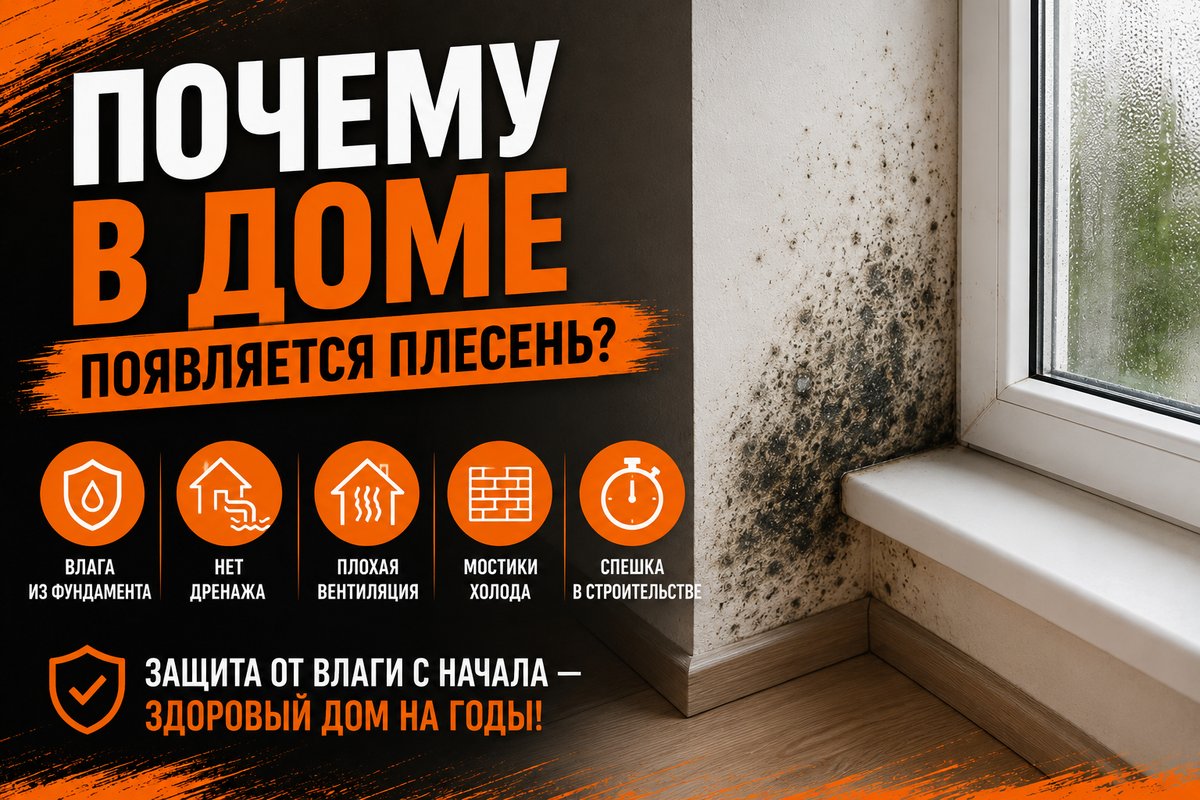 Плесень не появляется сама по себе. Практически всегда это сигнал о том, что где-то в доме есть лишняя влага