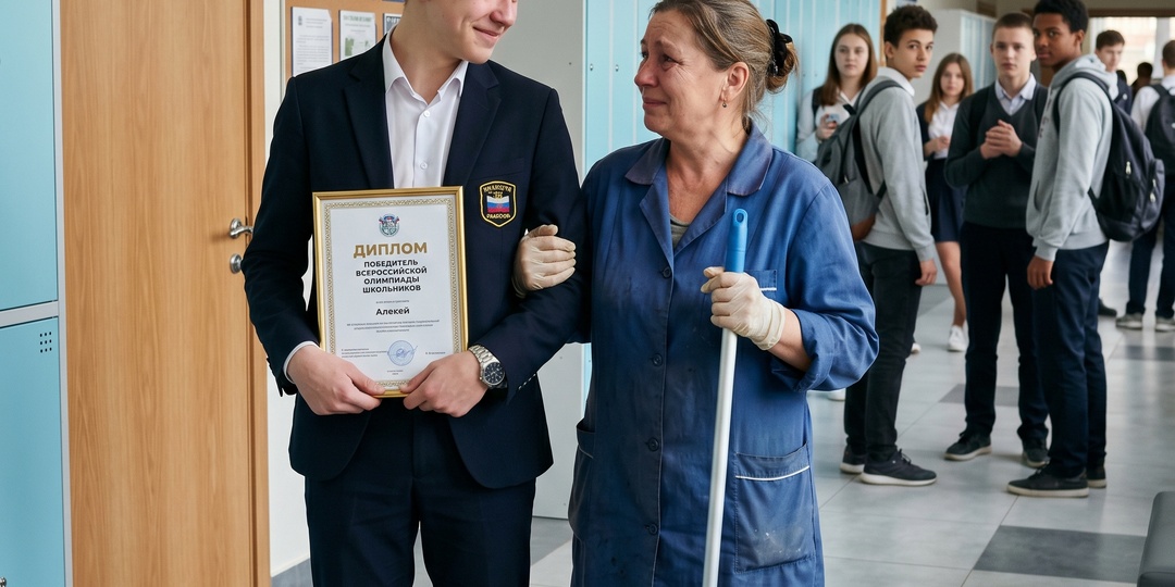 Сын стыдился матери-уборщицы, пока не увидел её в кабинете директора