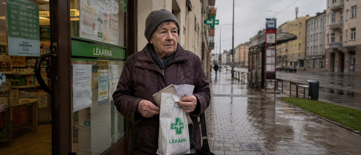 в одной чешской старости человек выбирает продукты и лекарства, в другой сначала думает, как оплатить квартиру