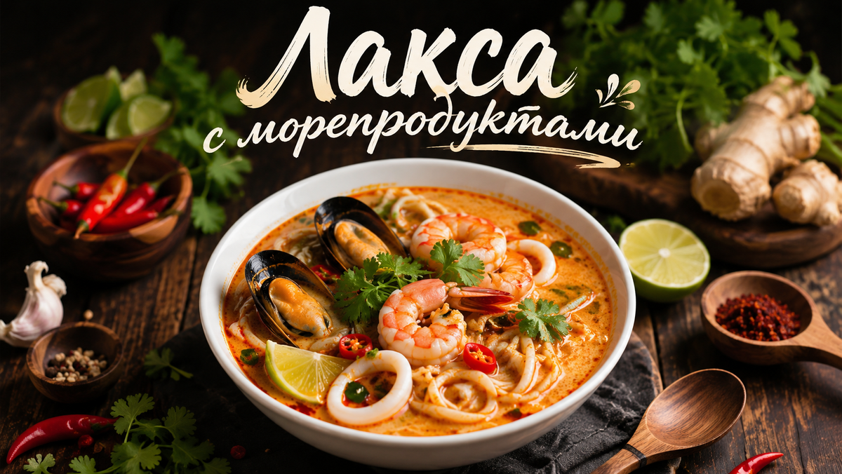 Лакса с морепродуктами