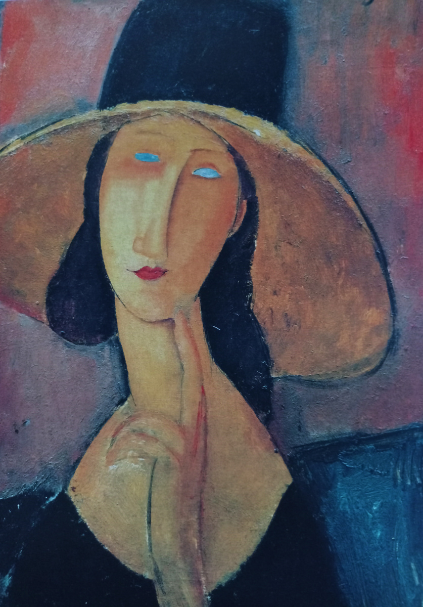 А. Модильяни "Жанна Эбютерн в большой шляпе", 1918