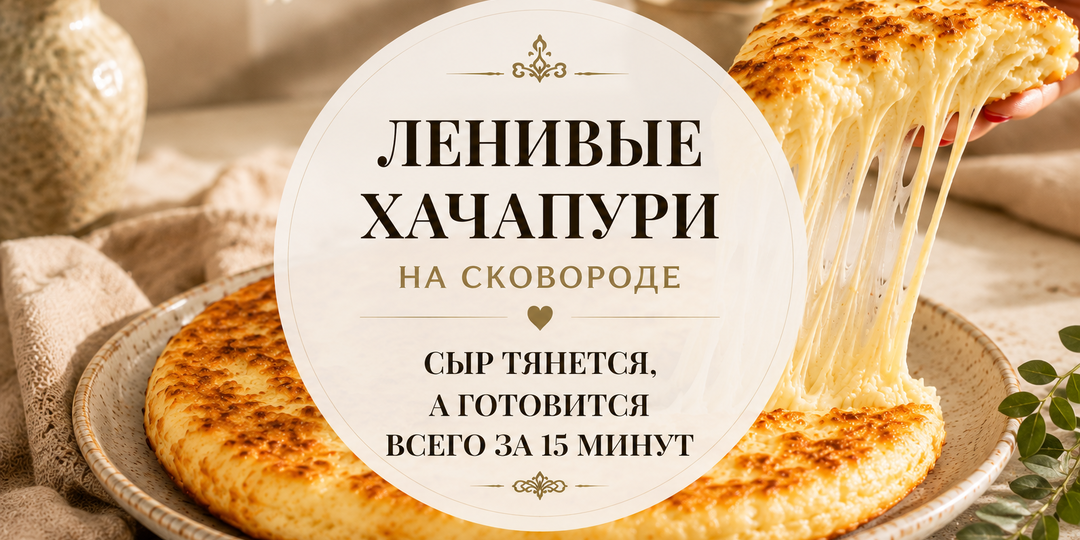 Ленивые хачапури на сковороде — сыр тянется, а готовится всего за 15 минут ❤️