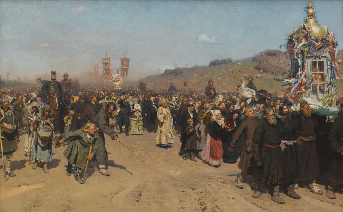 Илья Репин. Крестный ход в Курской губернии. 1881–1883. Холст, масло.