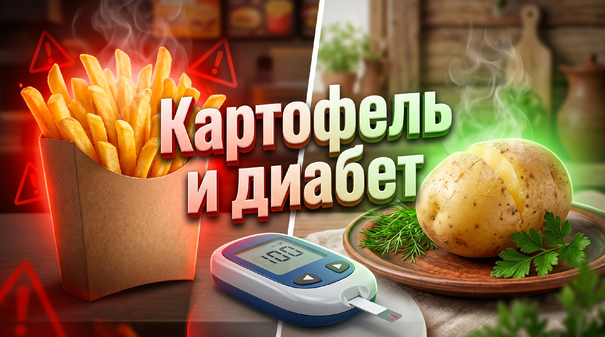 Картошка при сахарном диабете: друг, враг или тихий диверсант? Почему любимая пюрешка убивает ваши сосуды быстрее сладкой булки 😱
