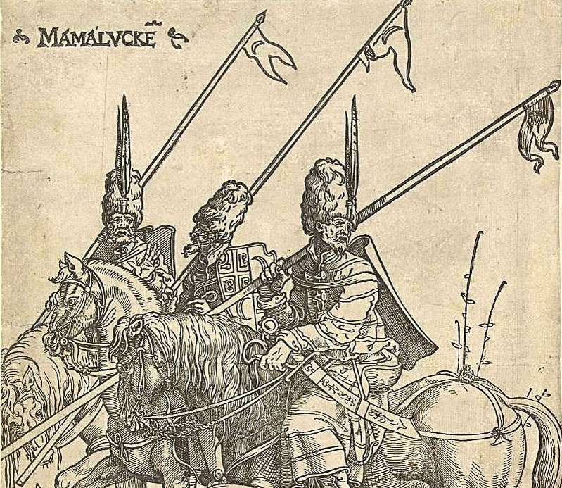Гравюра Даниэля Хопфера «Три мамлюка» (или «Три арабских всадника»), нач. XVI века.