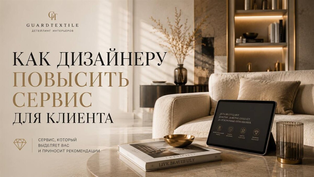 Красивый интерьер — это не только удачный дизайн-проект, но и способность сохранить его безупречный вид на долгие годы. Рассказываем, почему интерьерный детейлинг становится частью современного premium-сервиса и как дизайнер может существенно повысить ценность своих услуг для клиента