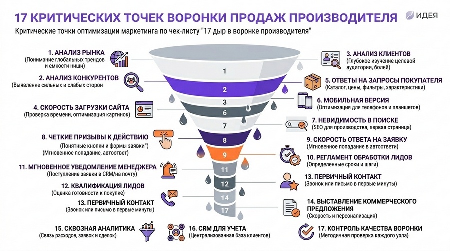 17 точек воронки продаж