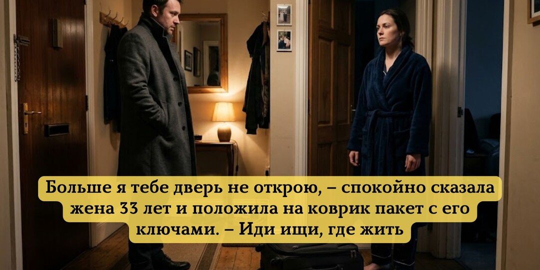 Больше я тебе дверь не открою, – спокойно сказала жена 33 лет и положила на коврик пакет с его ключами. – Иди ищи, где жить