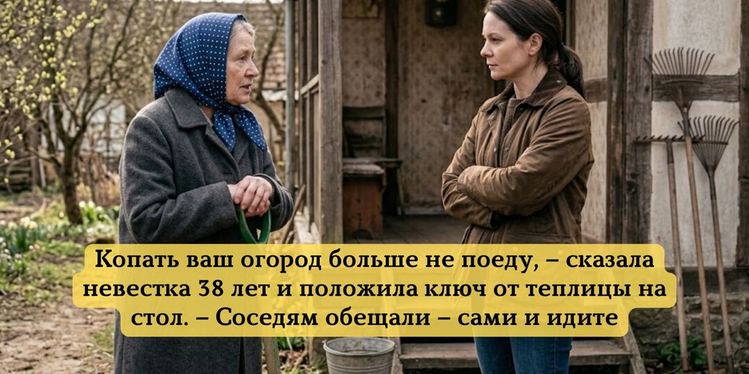 Копать ваш огород больше не поеду, – сказала невестка 38 лет и положила ключ от теплицы на стол. – Соседям обещали – сами и идите