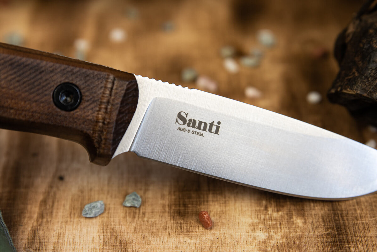 Туристический нож Santi AUS-8 StoneWash | Kizlyar Supreme