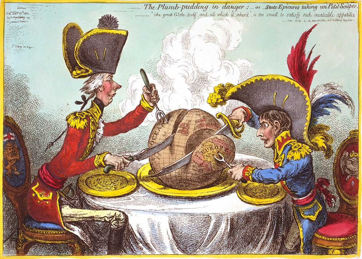 Наполеон и Питт делят мир. Худ. Джеймс Гилрей (1805) https://ru.wikipedia.org/wiki/Наполеон_I