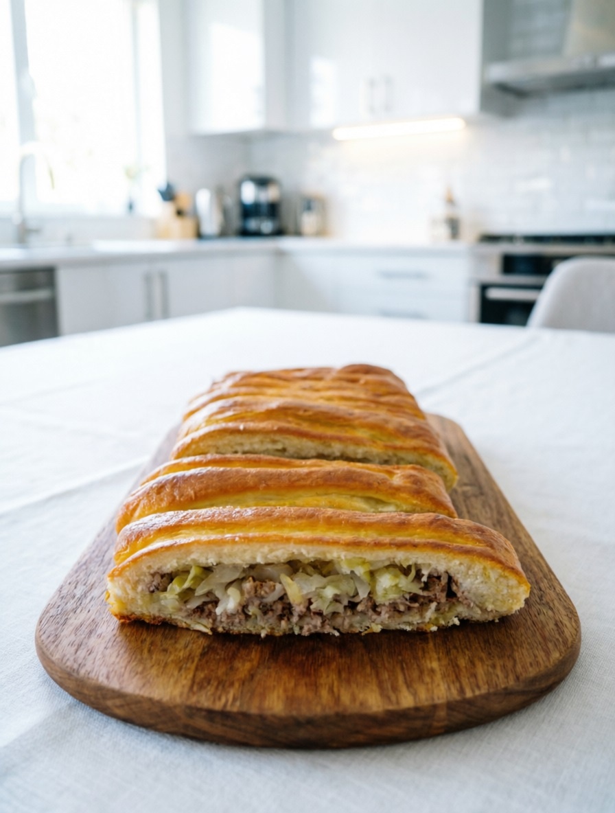 Кулебяка с мясом и капустой