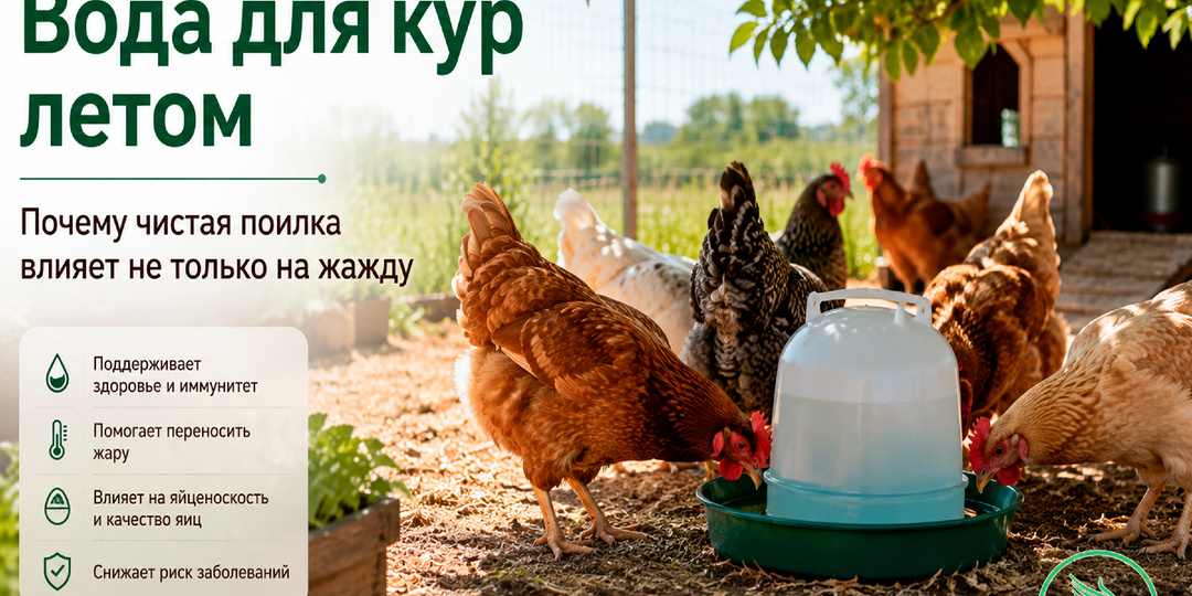 💧🐔Вода для кур летом: почему чистая поилка влияет не только на жажду