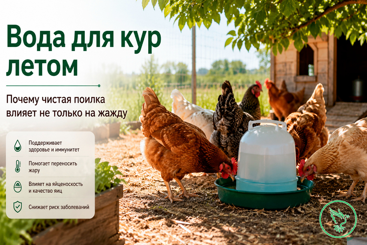Какую опасность таит вода для кур летом?
