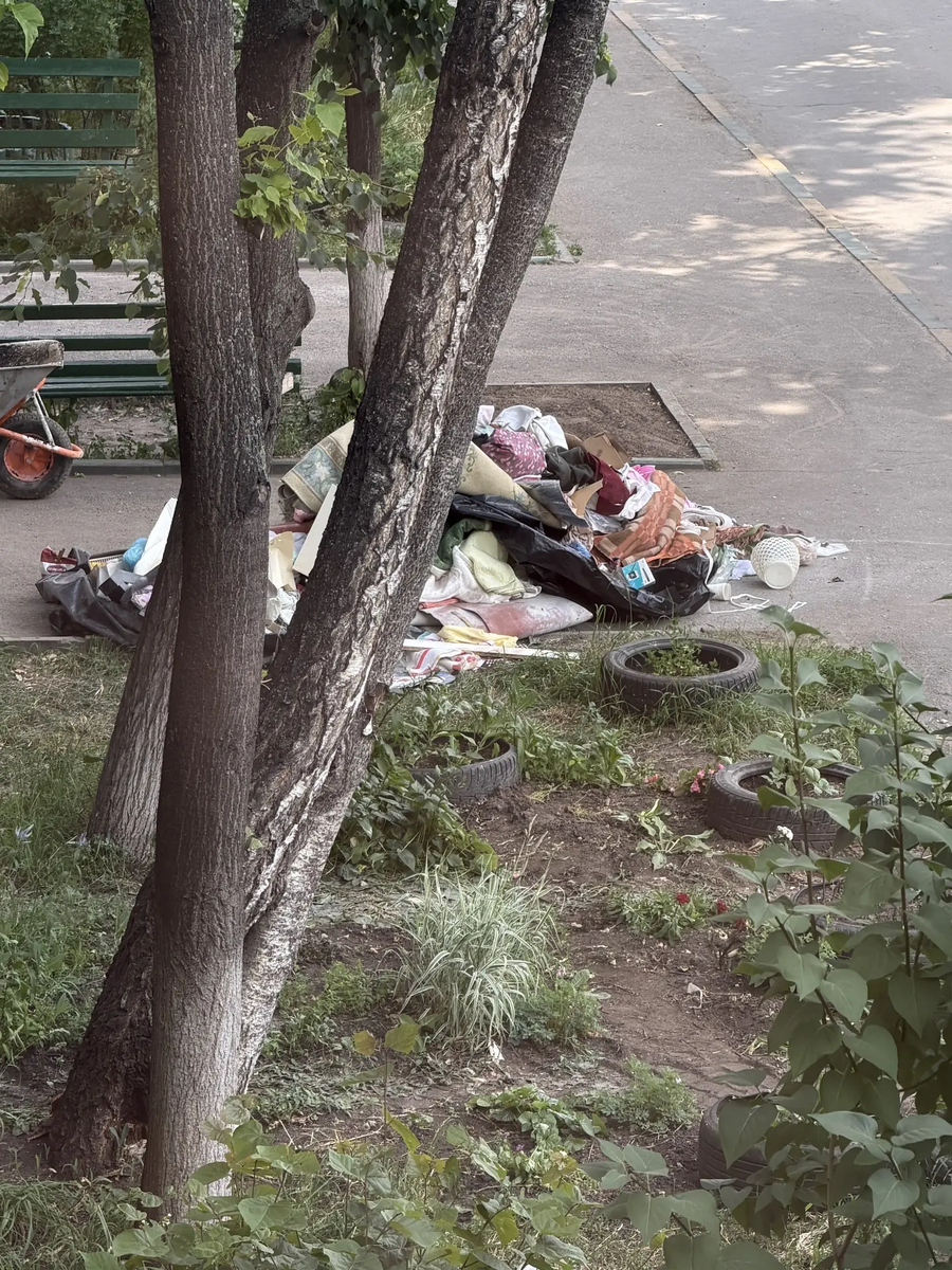 Мусор у подъезда.  Фото автора.