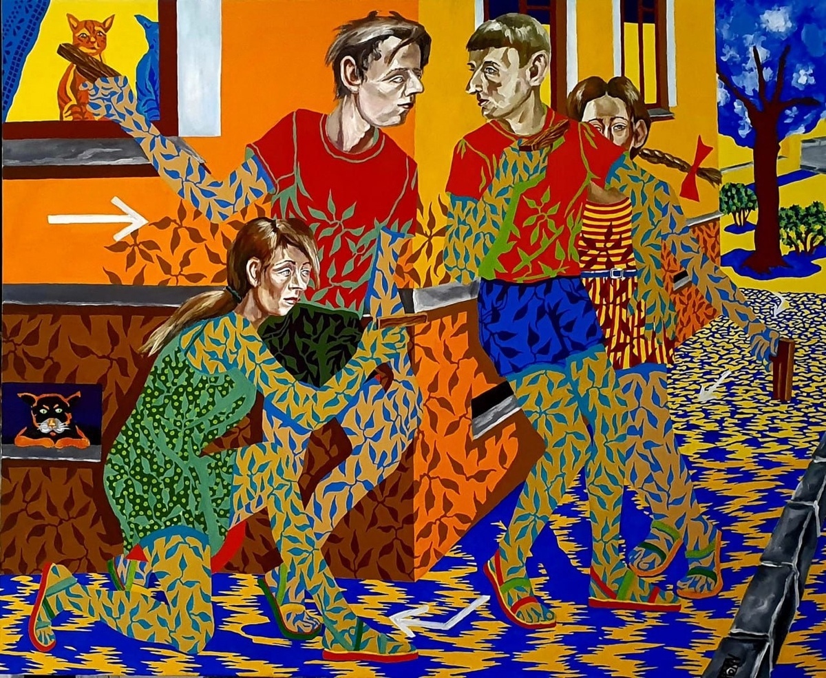 © Дмитрий Плоткин. Казаки-разбойники. Об этой работе в своем аккаунтте в VK художник написал так: «Казаки-разбойники» - дворовые друзья в игре непримиримые противники, а потом снова друзья». 